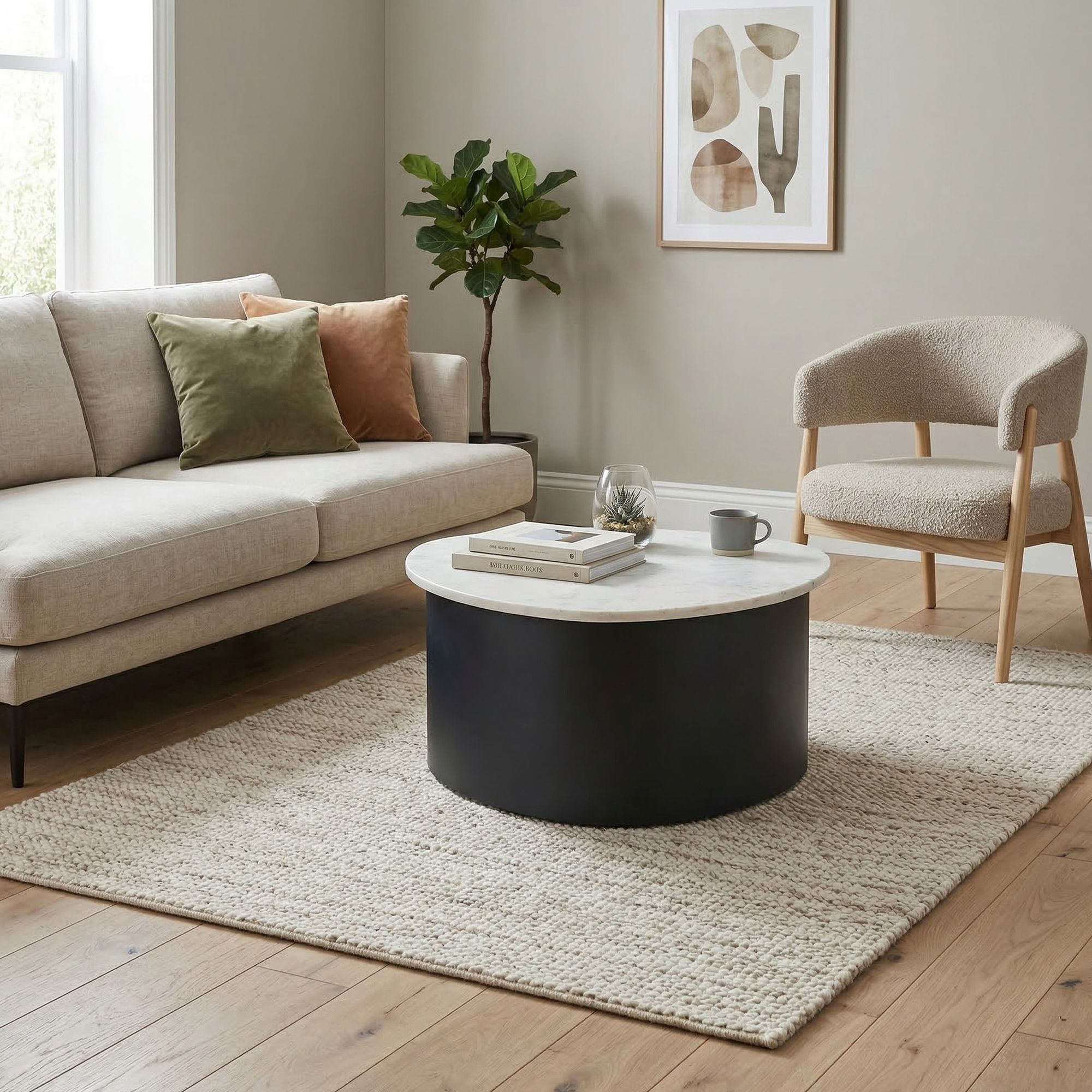 Couchtisch Kjollefjord Marmor Schwarz 63 × 63 × 30 cm