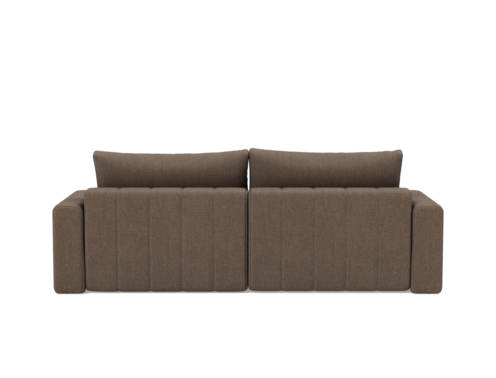Schlafsofa Akello mit Chaiselongue und Armlehnen Chenille Esina 411-Cedar-Brown
