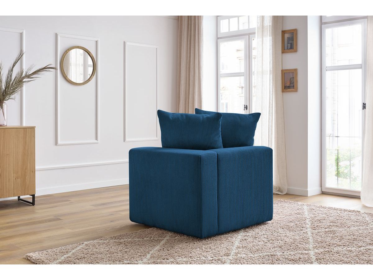 Bobochic Voltaire Eckmodul Cordsamt Dunkelblau Ecke rechts