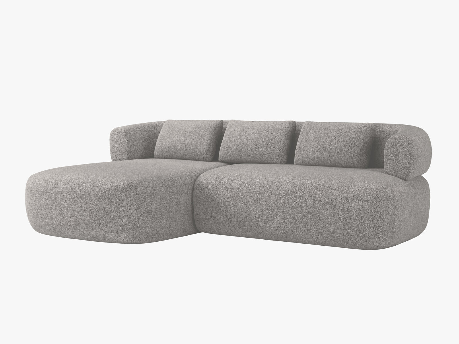 Micadoni 5-Sitzer Ecksofa Jenny Links Boucle Now or Never Hellgrau