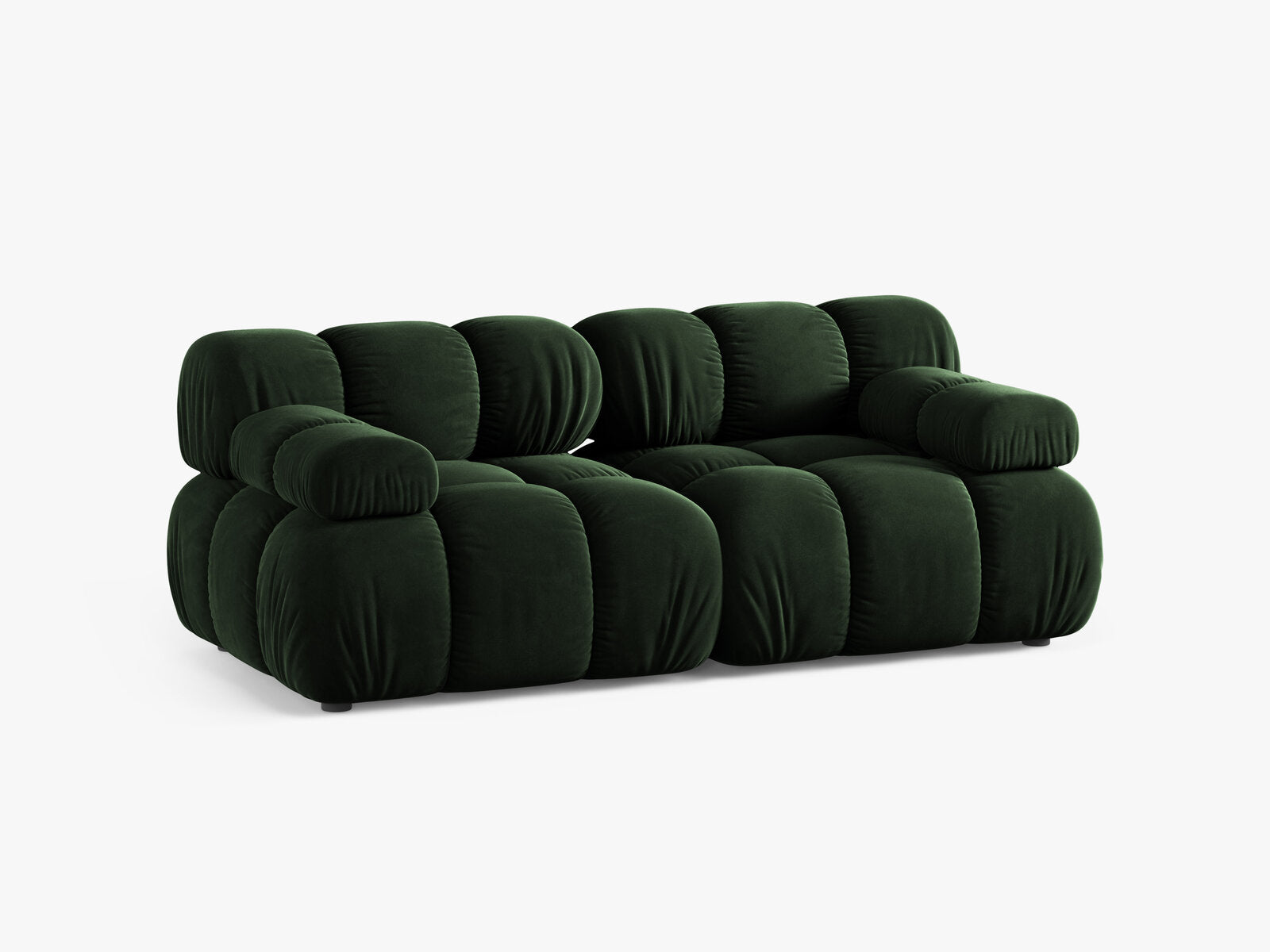 Micadoni Modulares Sofa Bellis 2-Sitzer Samt Venus Flaschengrün