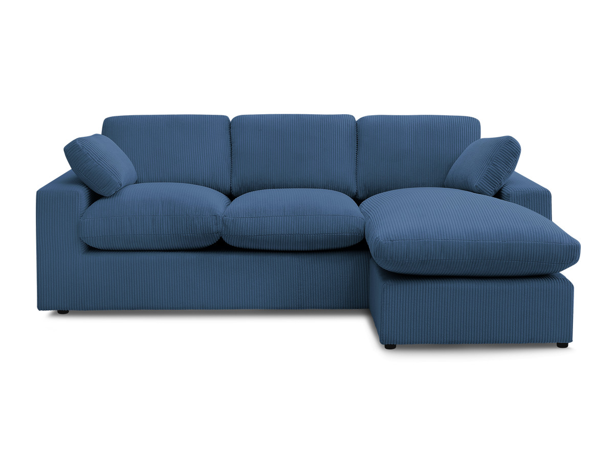 Bobochic Belair Ecksofa 220 × 139 cm Cordsamt Dunkelblau