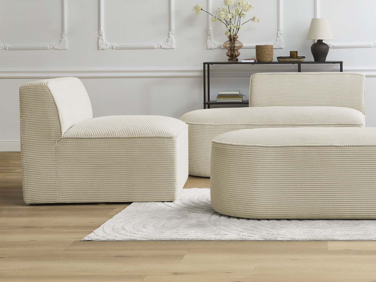 Bobochic Rousseau Sofamodul 1-Sitzer Cordsamt Beige