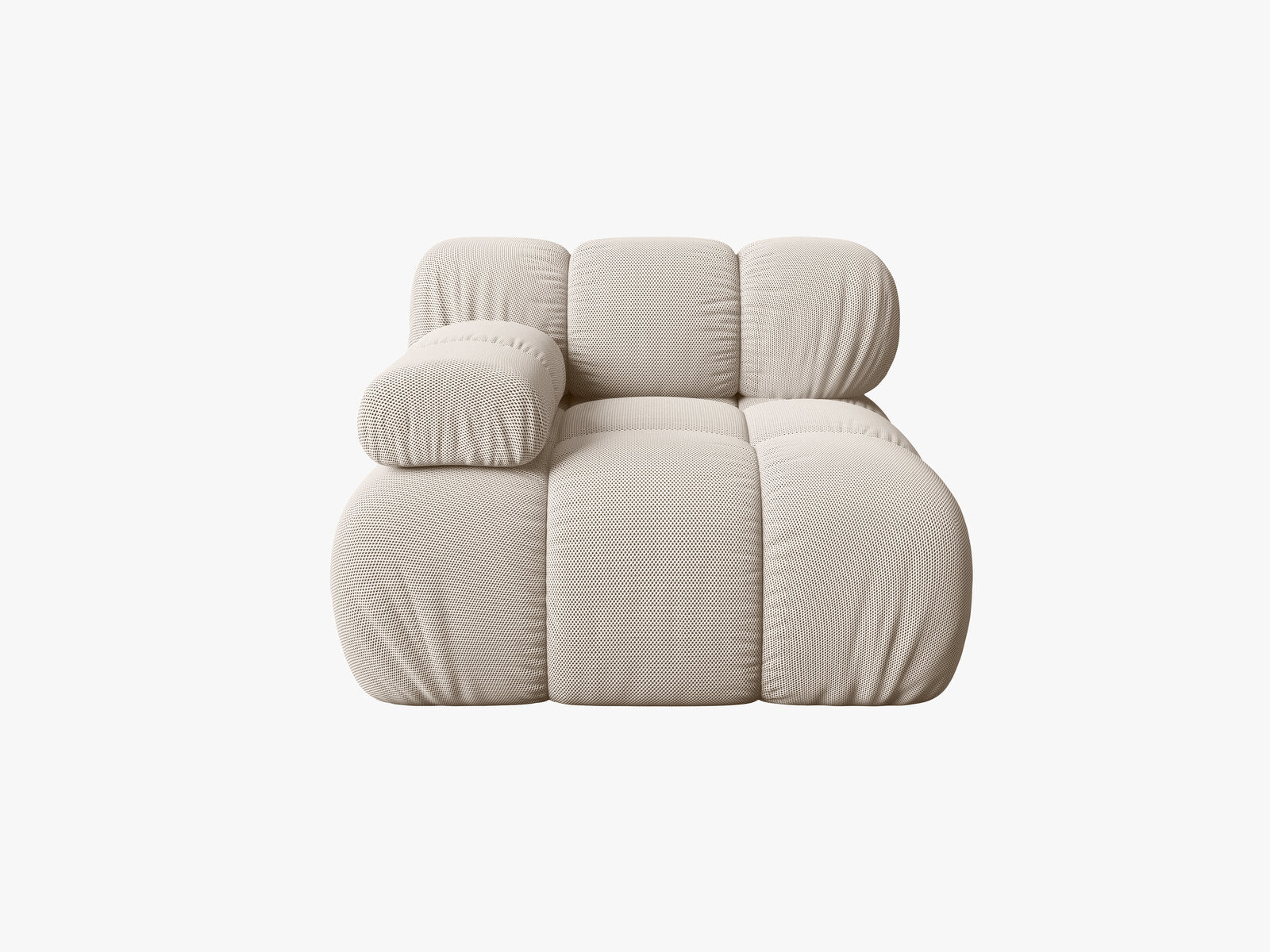 Micadoni Eckmodul Bellis Links 3D-Stoff Sonic Helles Beige