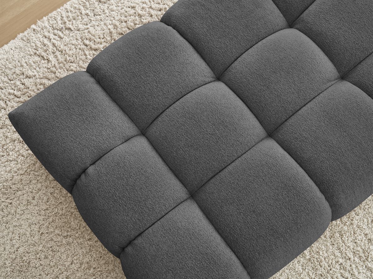 Bobochic Everest Pouf 166 × 100 cm Melange-Stoff Dunkelgrau