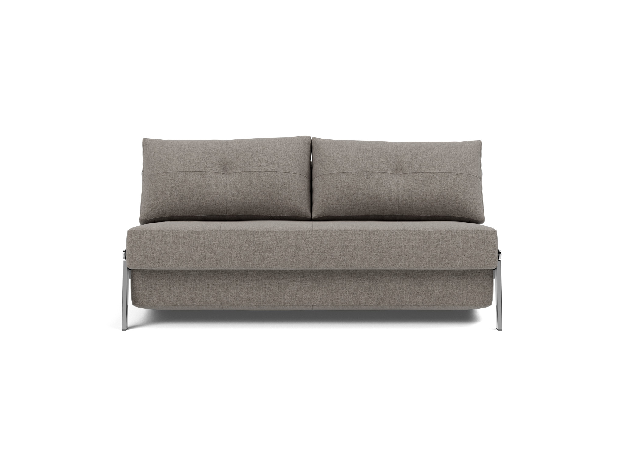 Schlafsofa Cubed 160 Flachgewebe Mixed Dance 521-Grey Beine Chrom