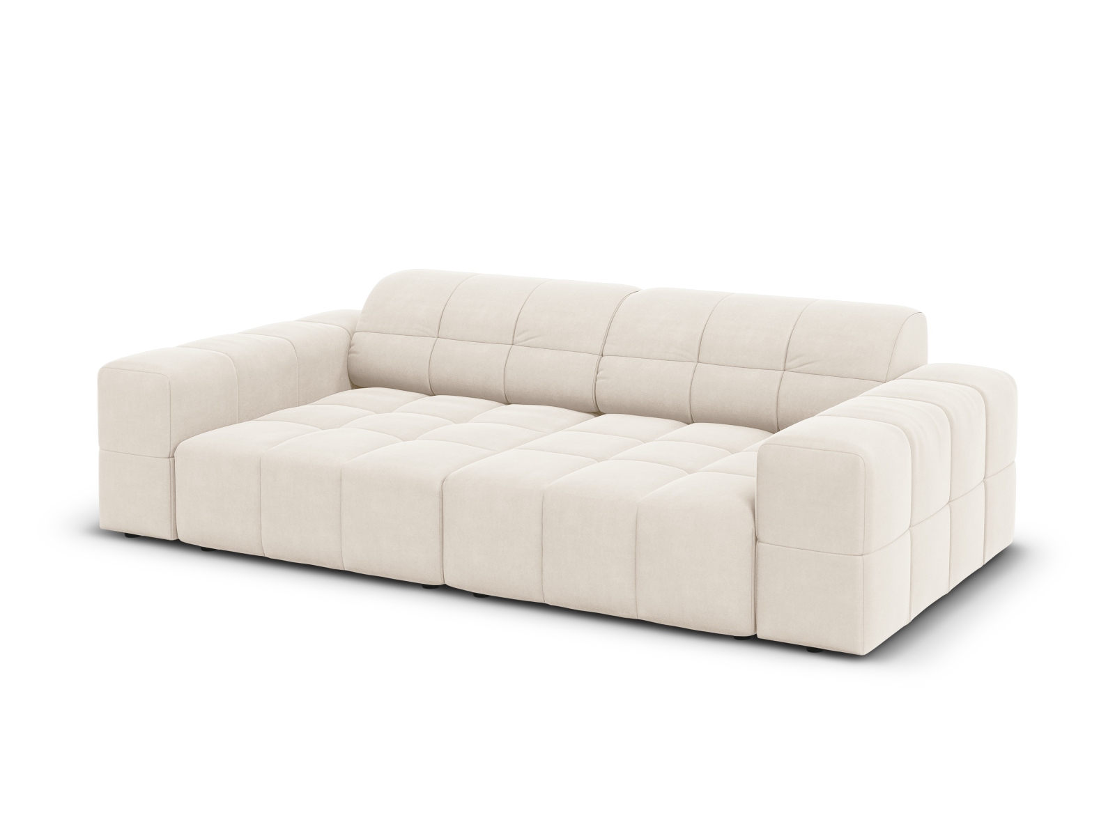 Cosmopolitan Design Sofa Chicago 3-Sitzer Samt Bluvel Helles Beige