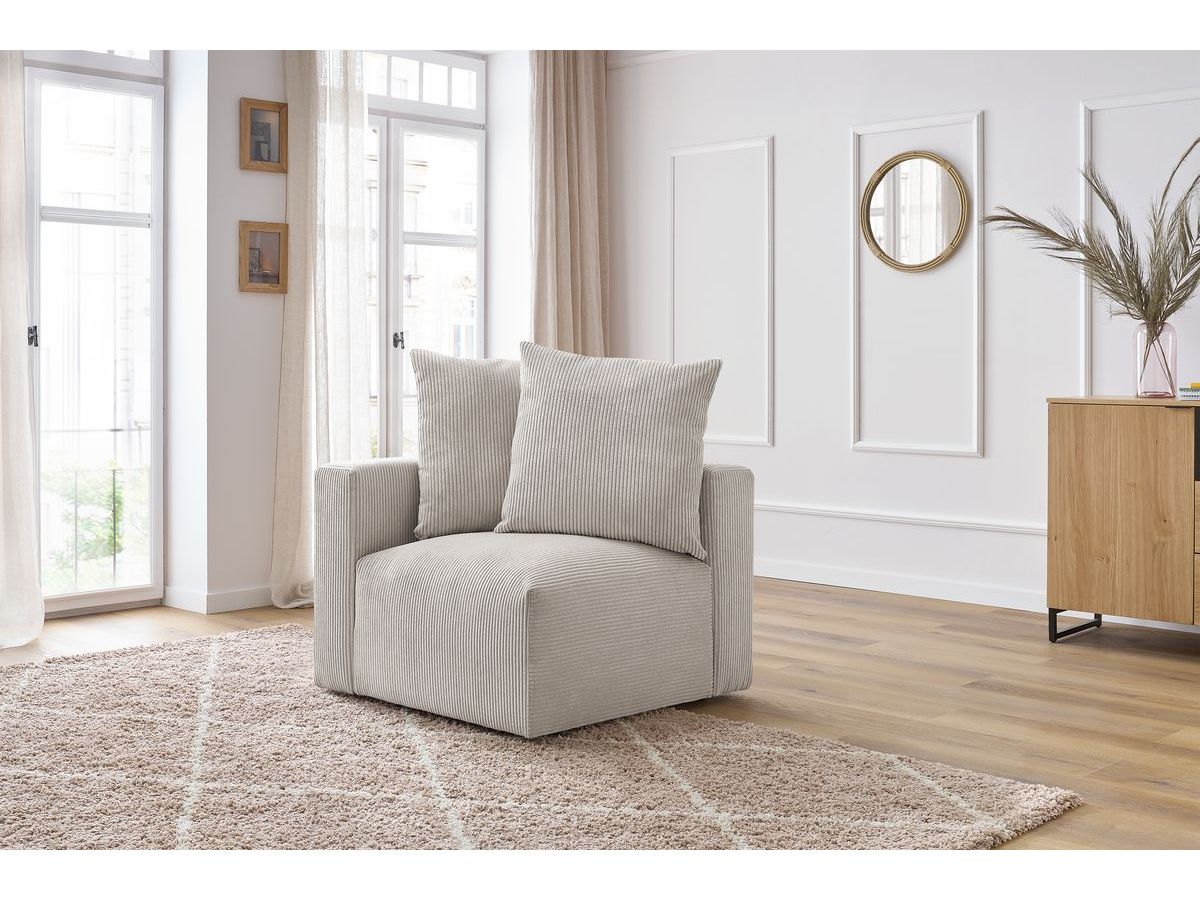 Bobochic Voltaire Eckmodul Cordsamt Beige Ecke links