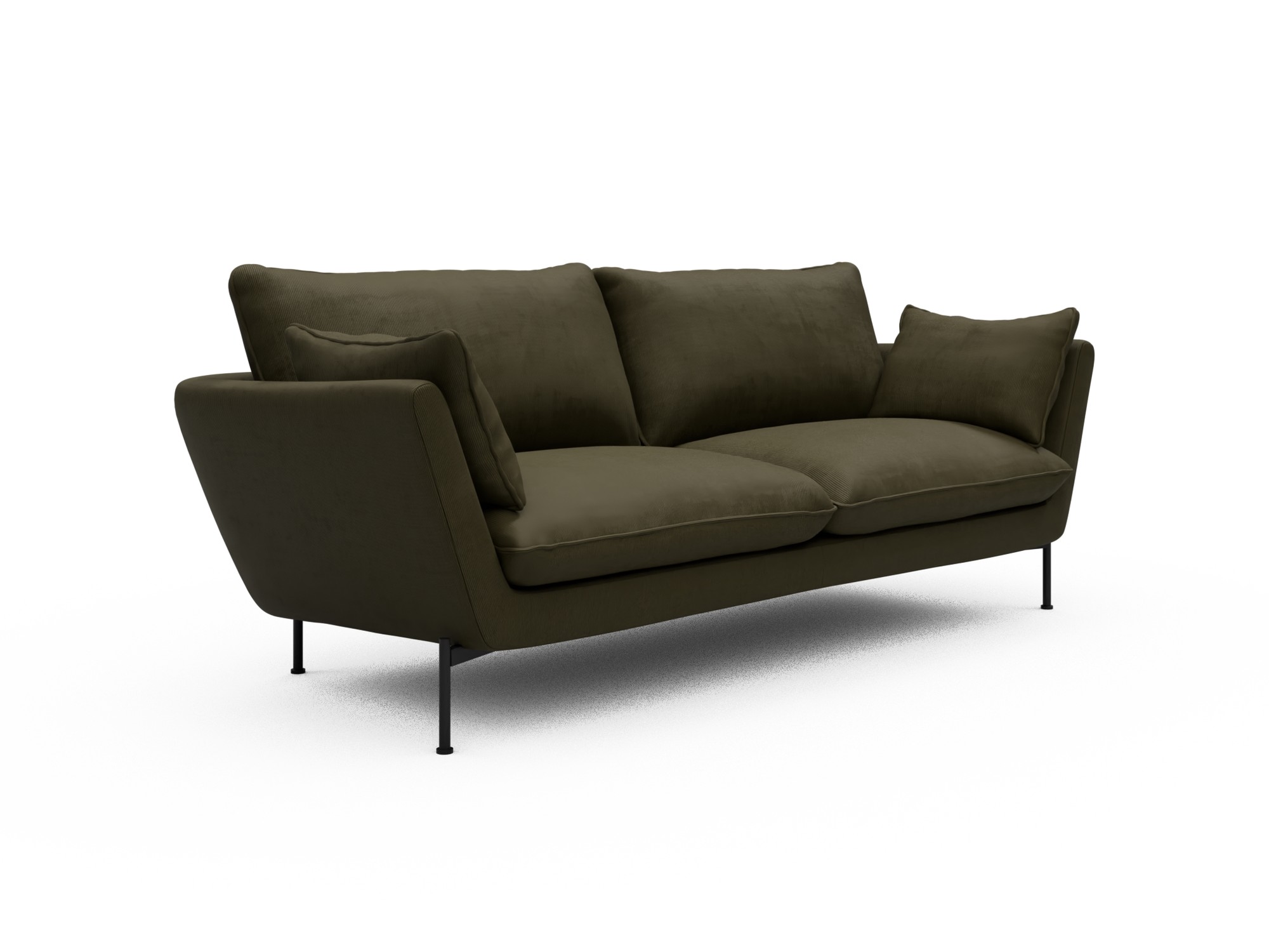 Skandi Home Sofa Anton 3-Sitzer Cordufine-Pine-Green moebelfaktor