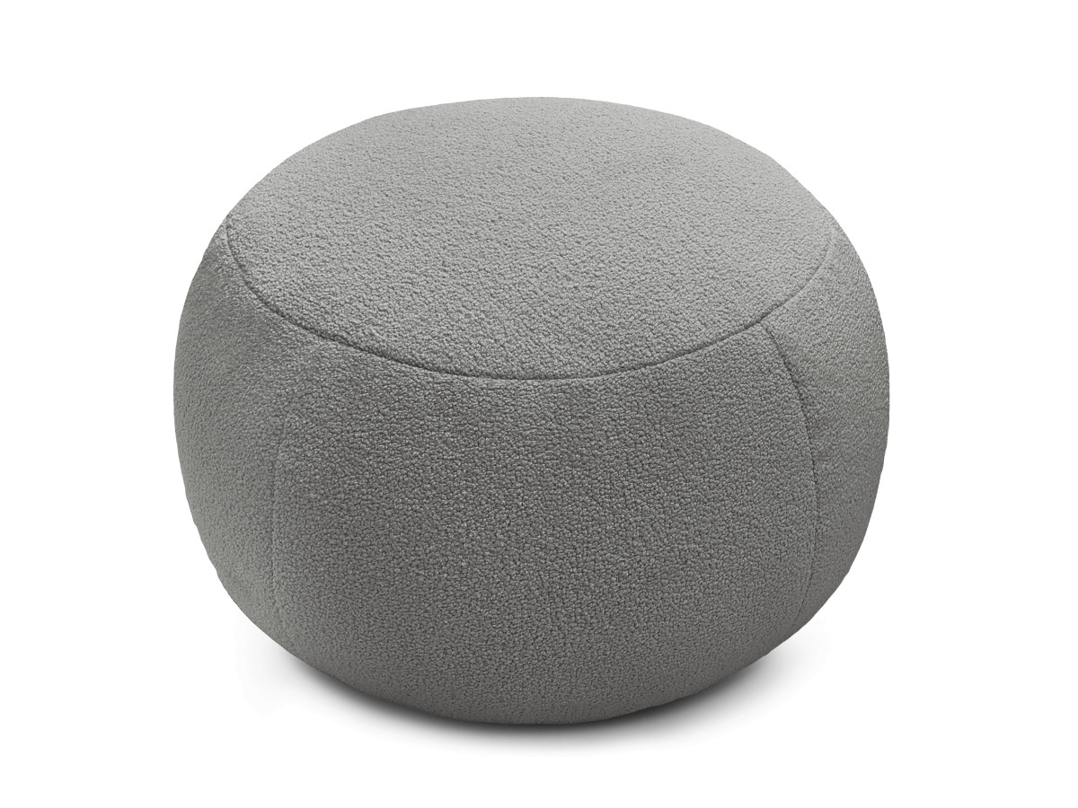 Bobochic Hayden Pouf, rund Bouclé-Stoff Dunkelgrau, 60 cm