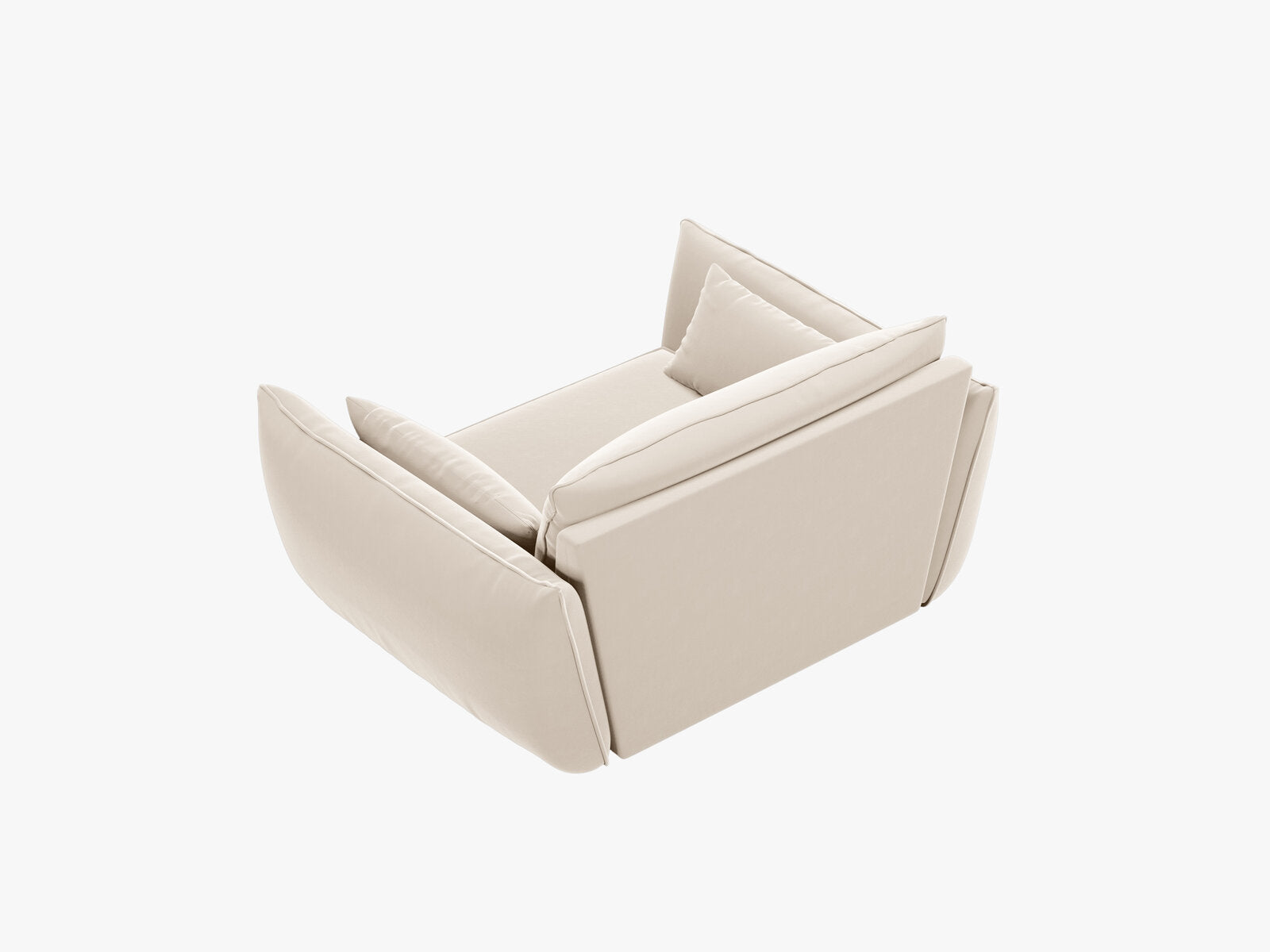 Micadoni Sessel Kaelle 1-Sitzer Samt Bluvel Helles Beige