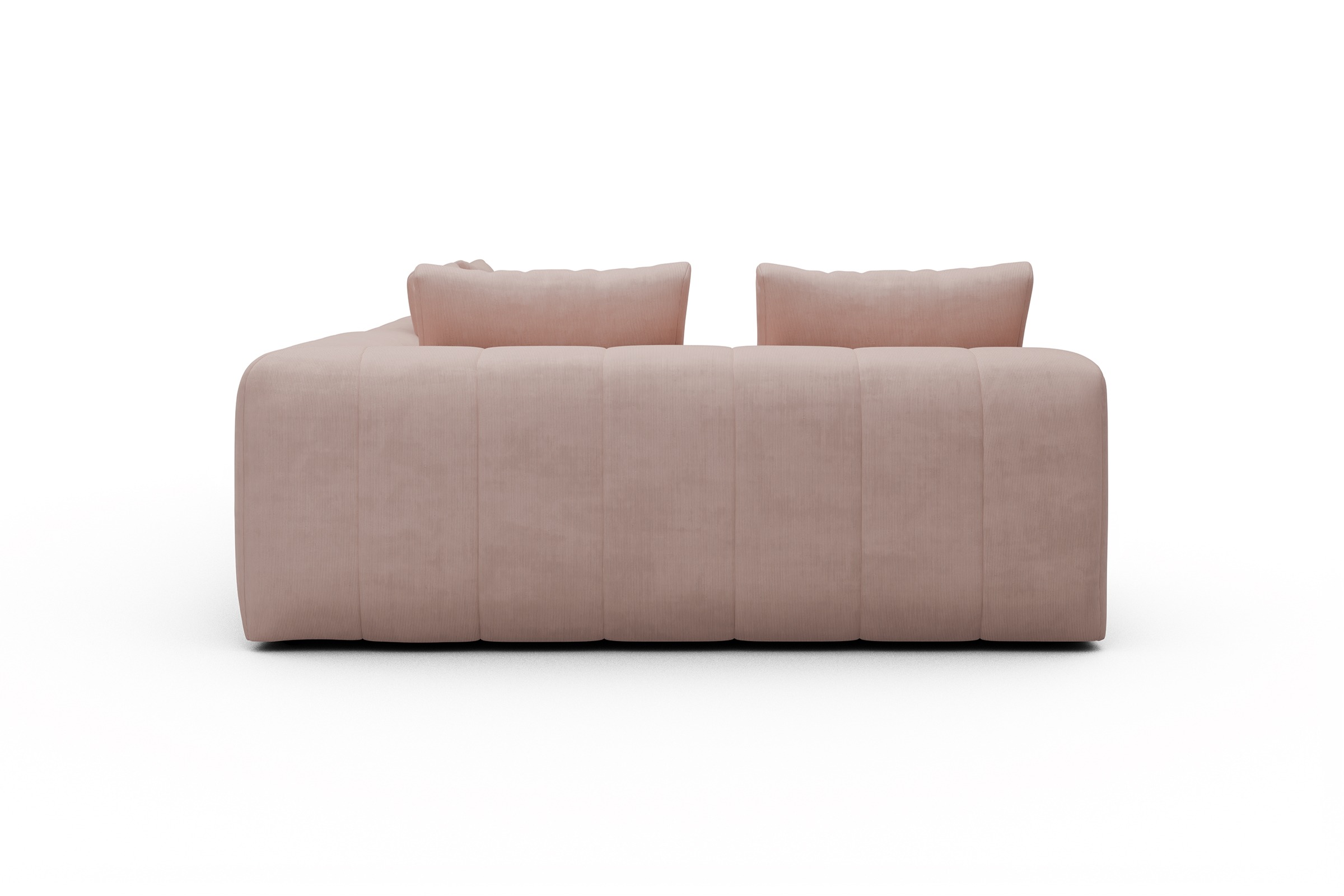 Ecksofa Hugo 2x 2,5-Sitzer Armlehne rechts Cordufine-Blush