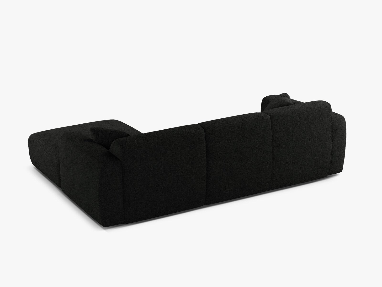 Micadoni Ecksofa Molino 4-Sitzer Rechts Boucle Baloo Schwarz