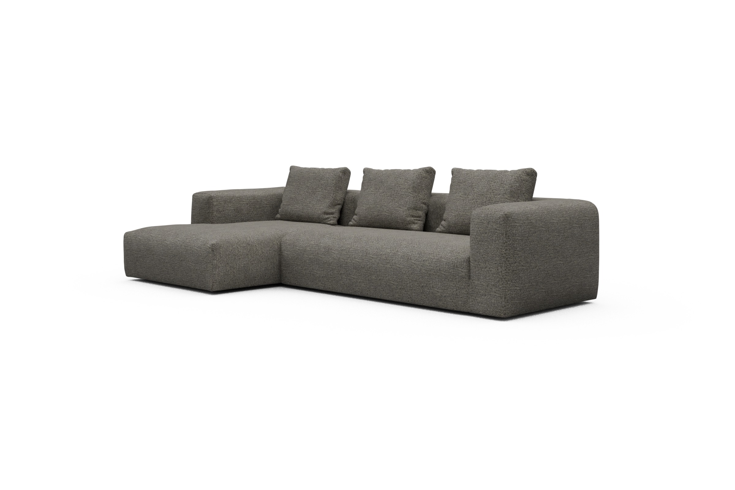 Ecksofa Fred Chaiselongue links mit 2,5-Sitzer Carreno-Sepie-Brown