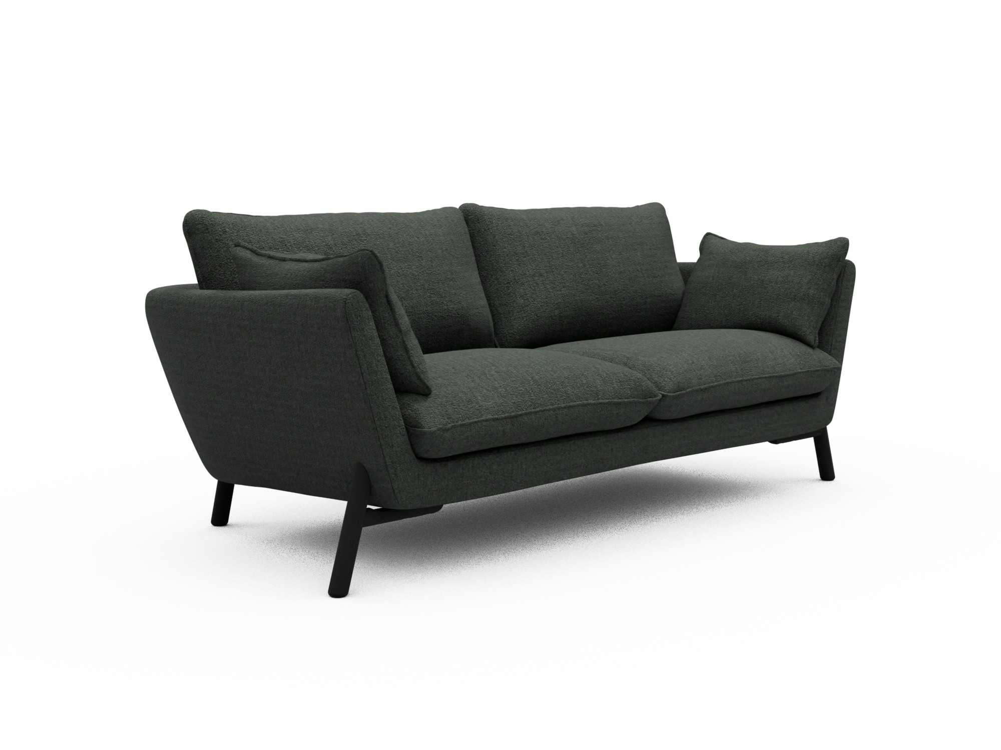 Skandi Home Sofa Emil 2-Sitzer Beinfarbe Eiche Schwarz Aivi-Pine-Green moebelfaktor