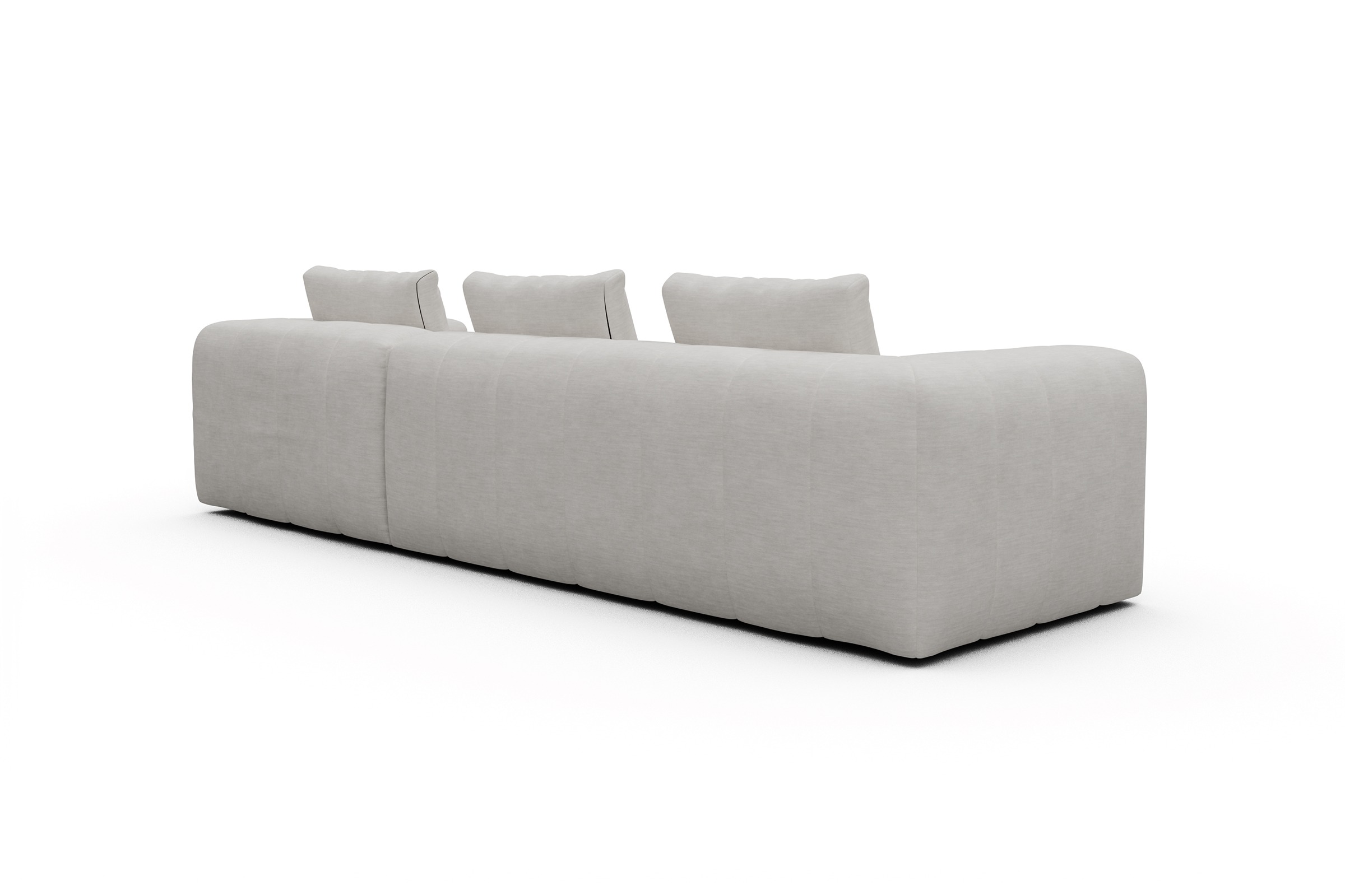 Ecksofa Hugo 2,5-Sitzer Armlehne links mit Chaiselongue Vivus-Dusty-Off-White