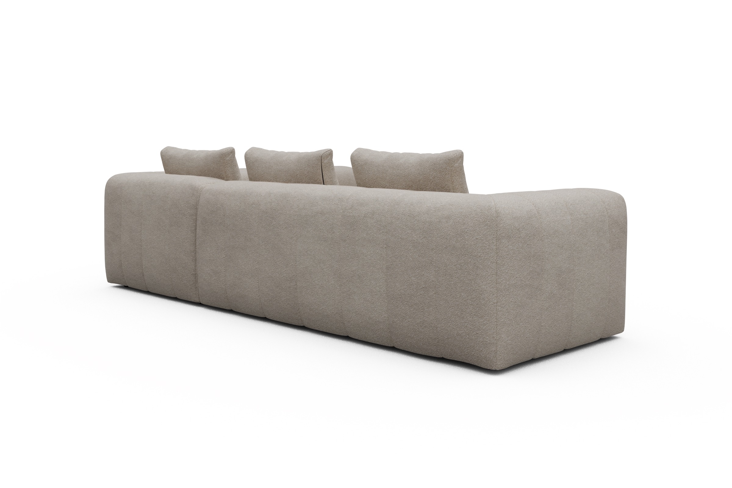 Ecksofa Hugo 2x 2,5-Sitzer Armlehne links Aivi-Lace-Beige
