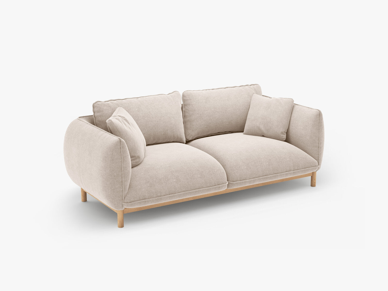 Micadoni Ada Sofa 2-Sitzer Strukturierter Stoff Wind Helles Beige