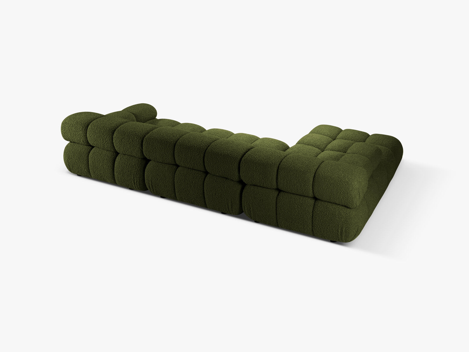 Micadoni Modulares Ecksofa Bellis 4-Sitzer Links Boucle Rolf Grün