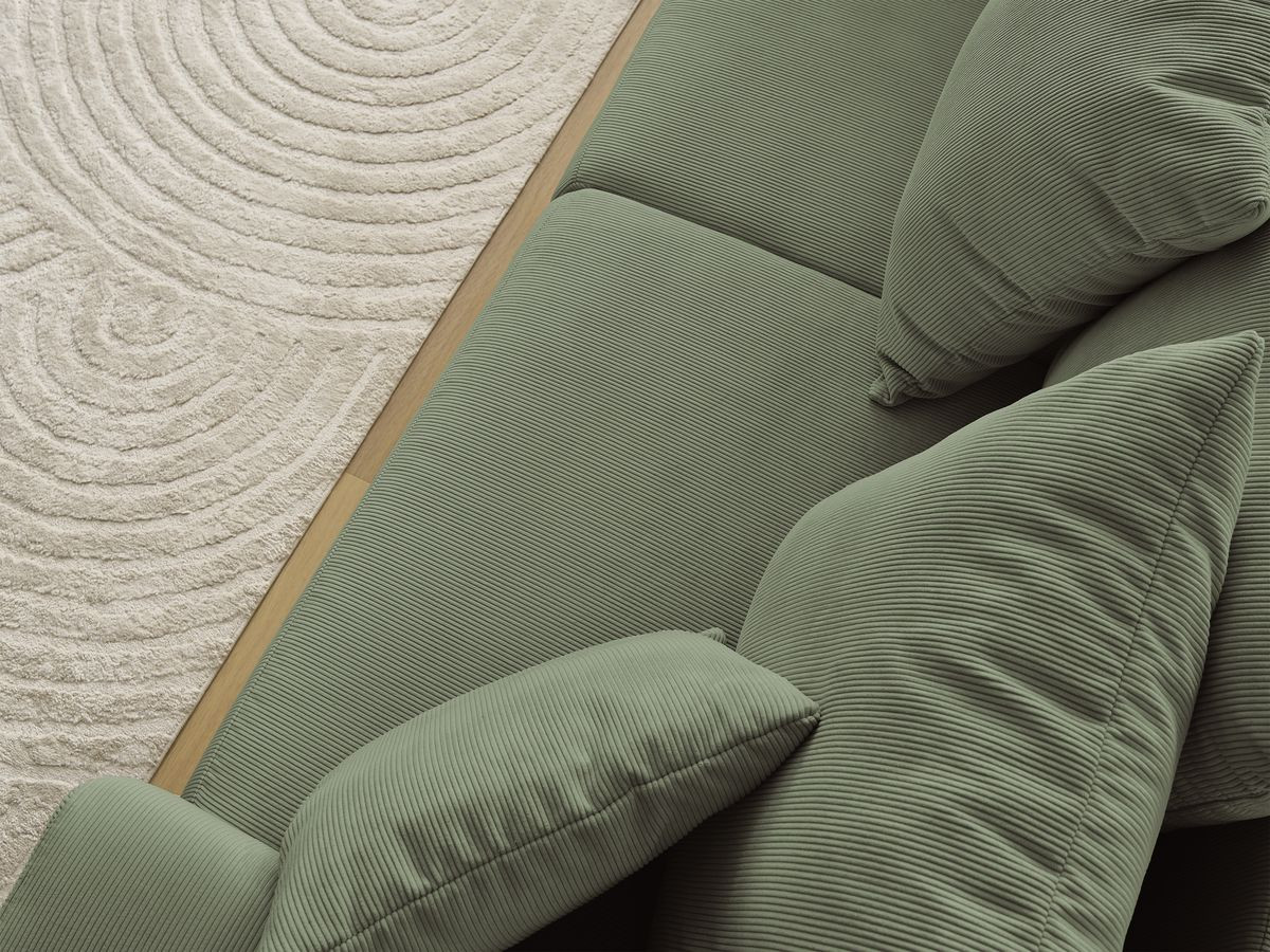 Bobochic Sidonie Sofa 3-Sitzer Cordsamt Grün