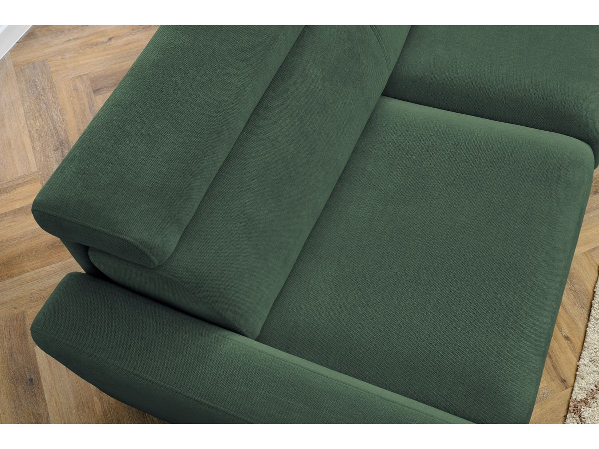 Bobochic Monaco Ecksofa mit Schlaffunktion und Bettkasten Stoff Grün, Liegefläche 140 × 190 cm