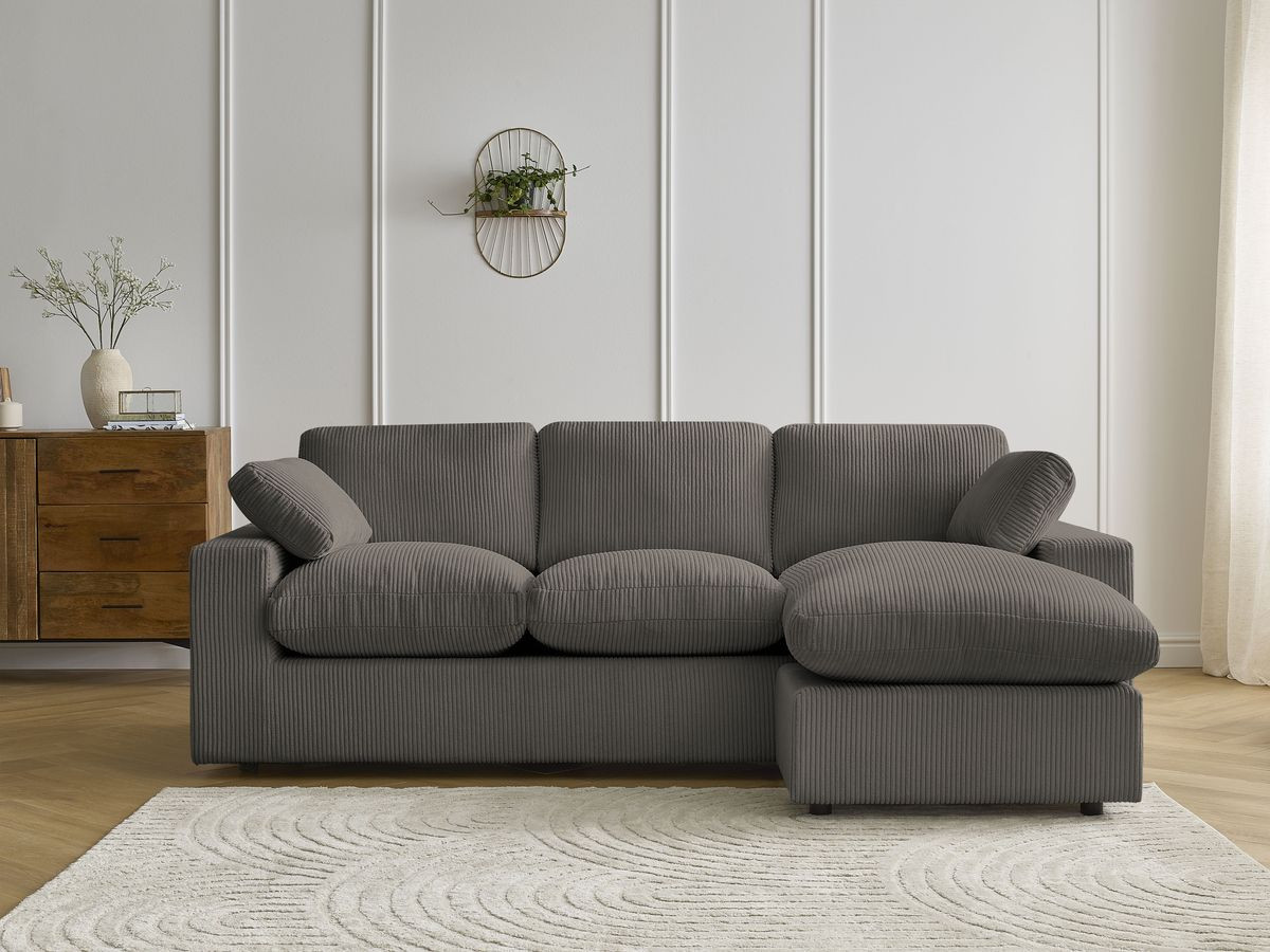 Bobochic Belair Ecksofa 220 × 139 cm Cordsamt Taupe