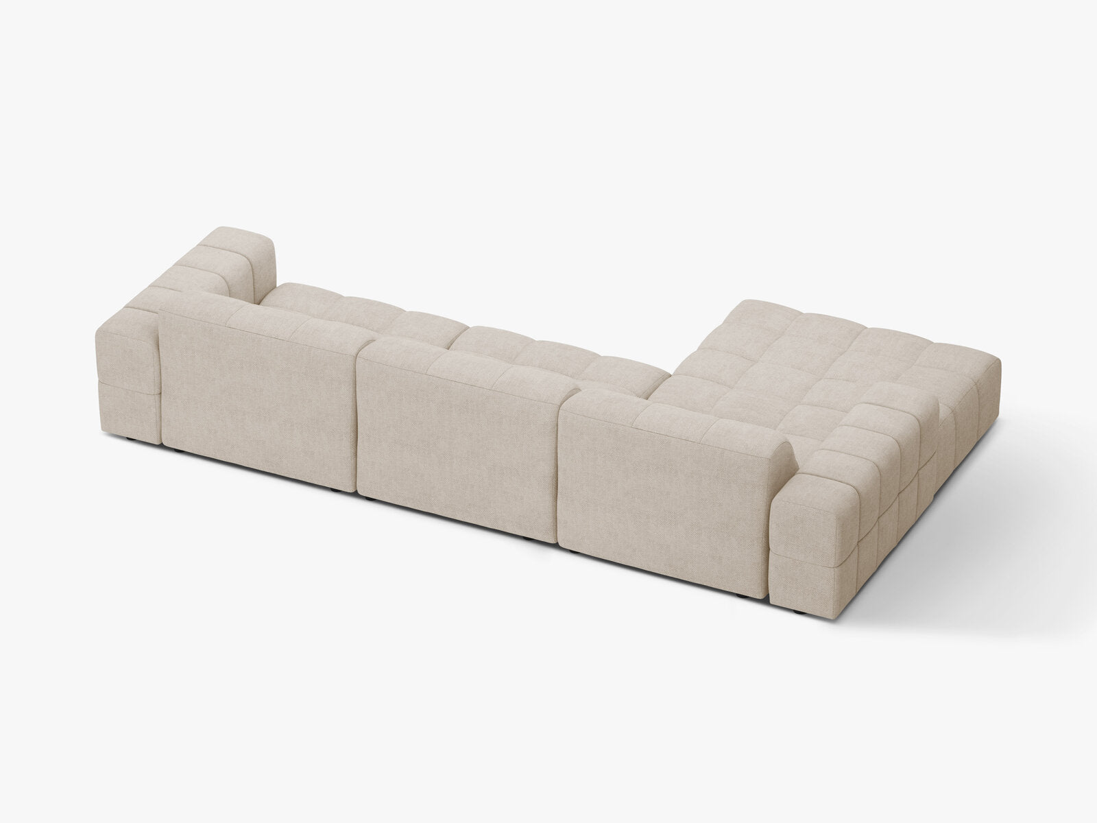 Micadoni Ecksofa Jennifer 4-Sitzer Links Chenille Eden Helles Beige