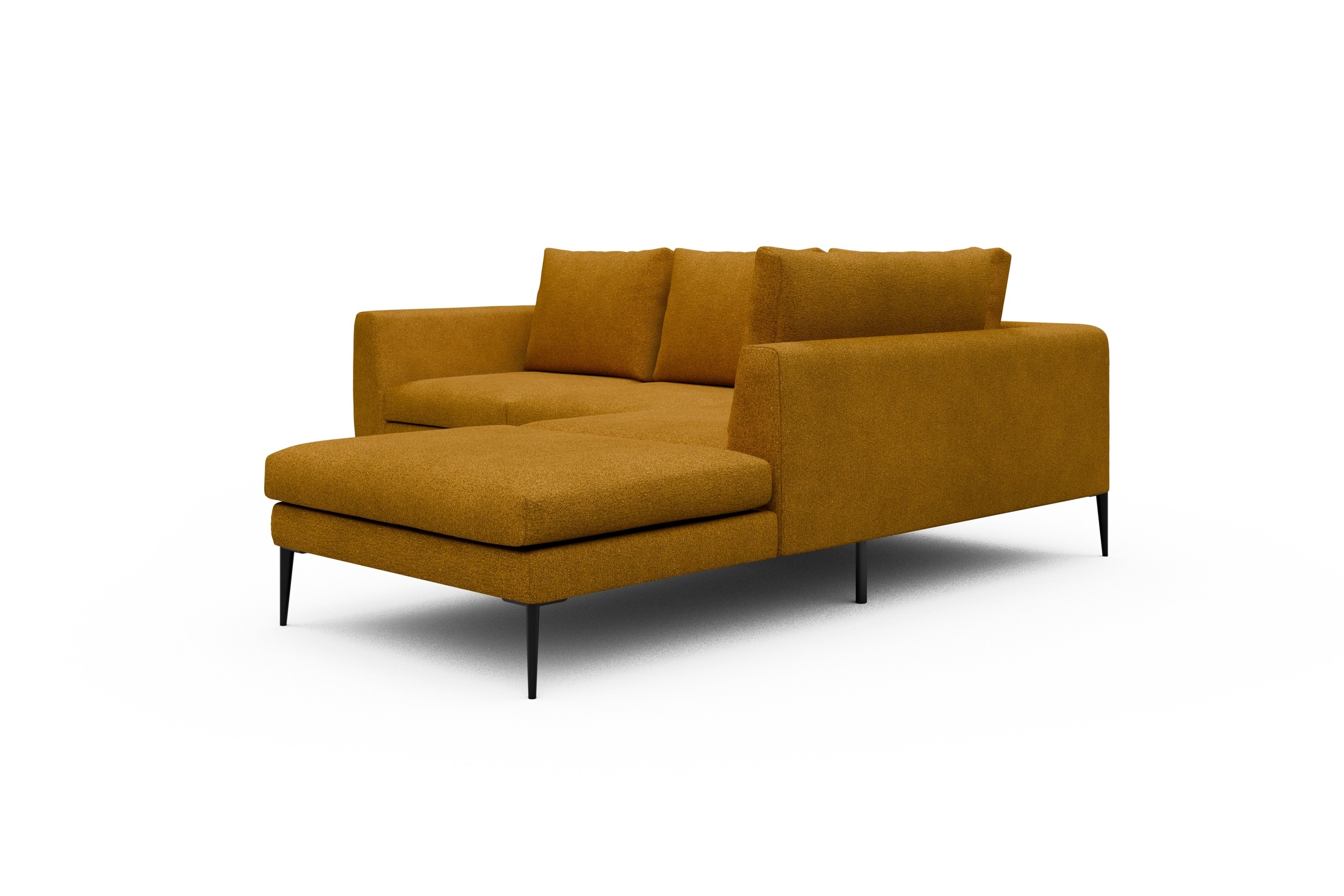 Ecksofa Paul Relax-Ecke rechts mit 2-Sitzer Boucle-Ochre