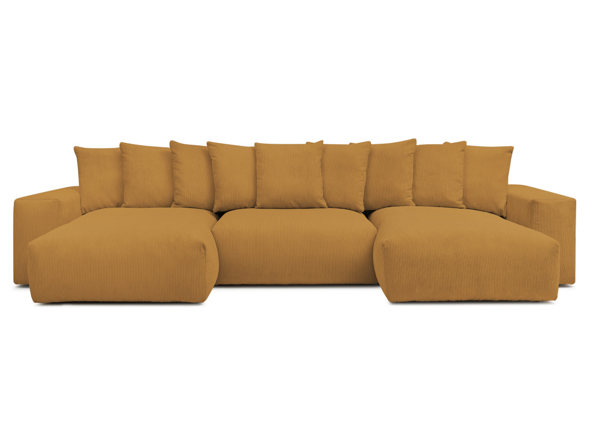 Bobochic Voltaire Wohnlandschaft 420 × 174 cm Cordsamt Gelb
