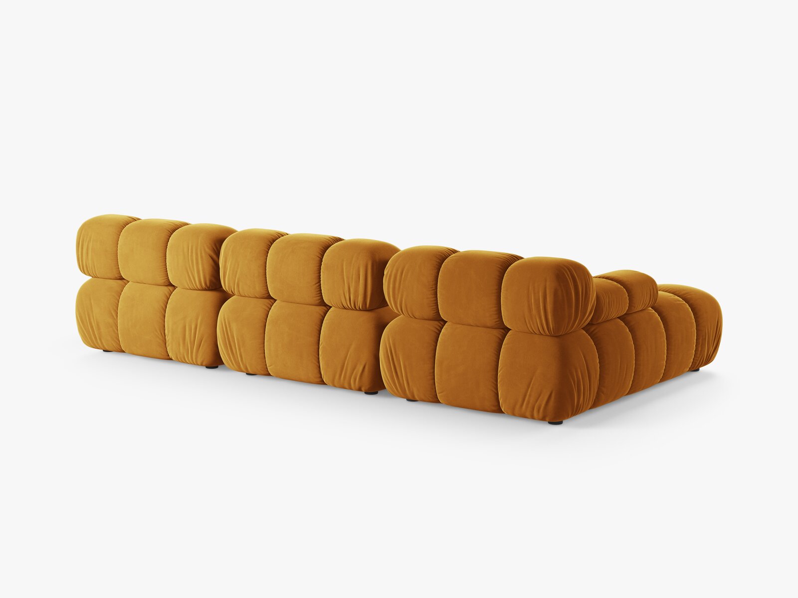 Micadoni Modulares Ecksofa Bellis 4-Sitzer Links Samt Venus Gelb