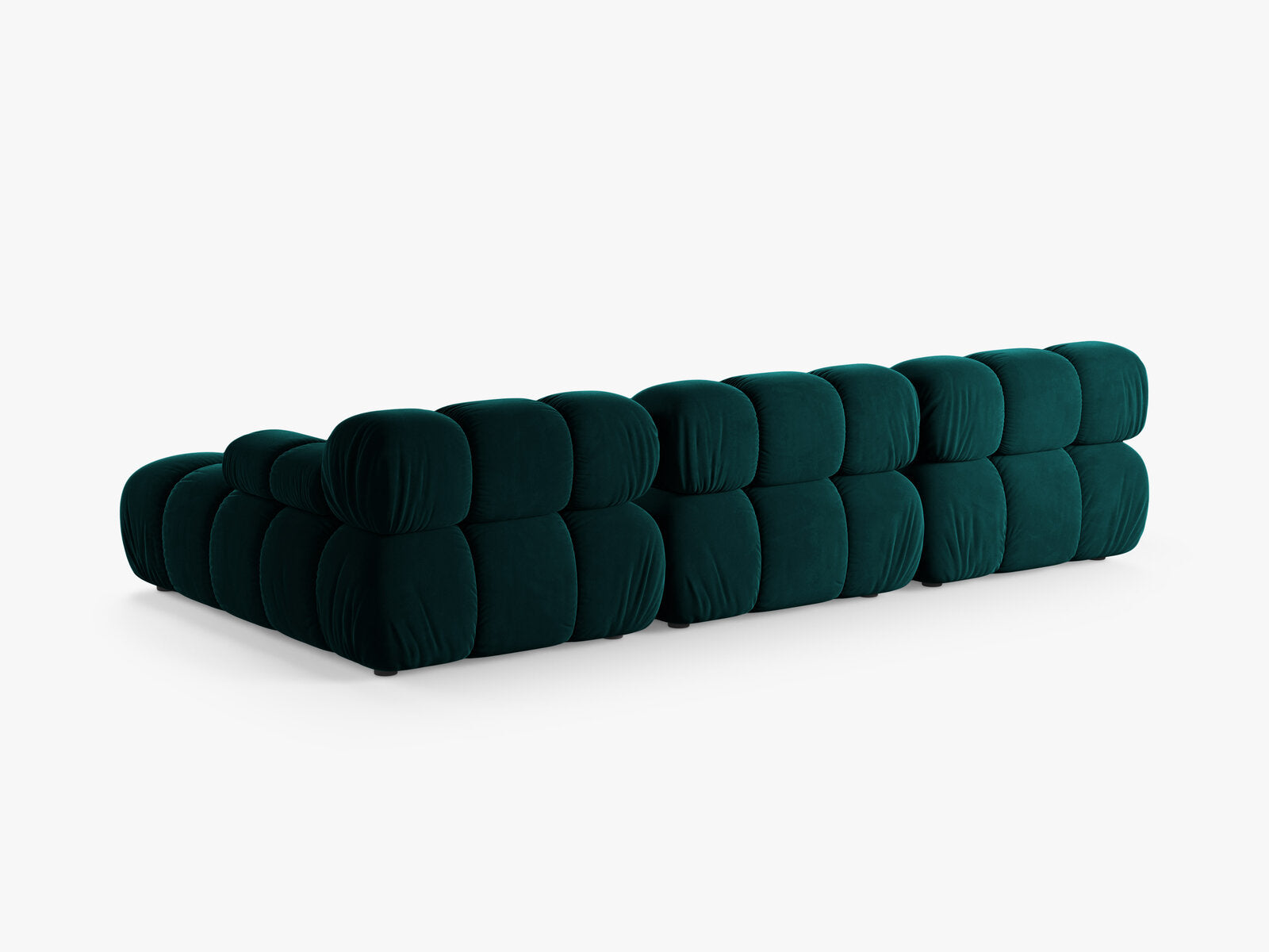Micadoni Modulares Ecksofa Bellis 4-Sitzer Rechts Samt Venus Dunkel Petrol