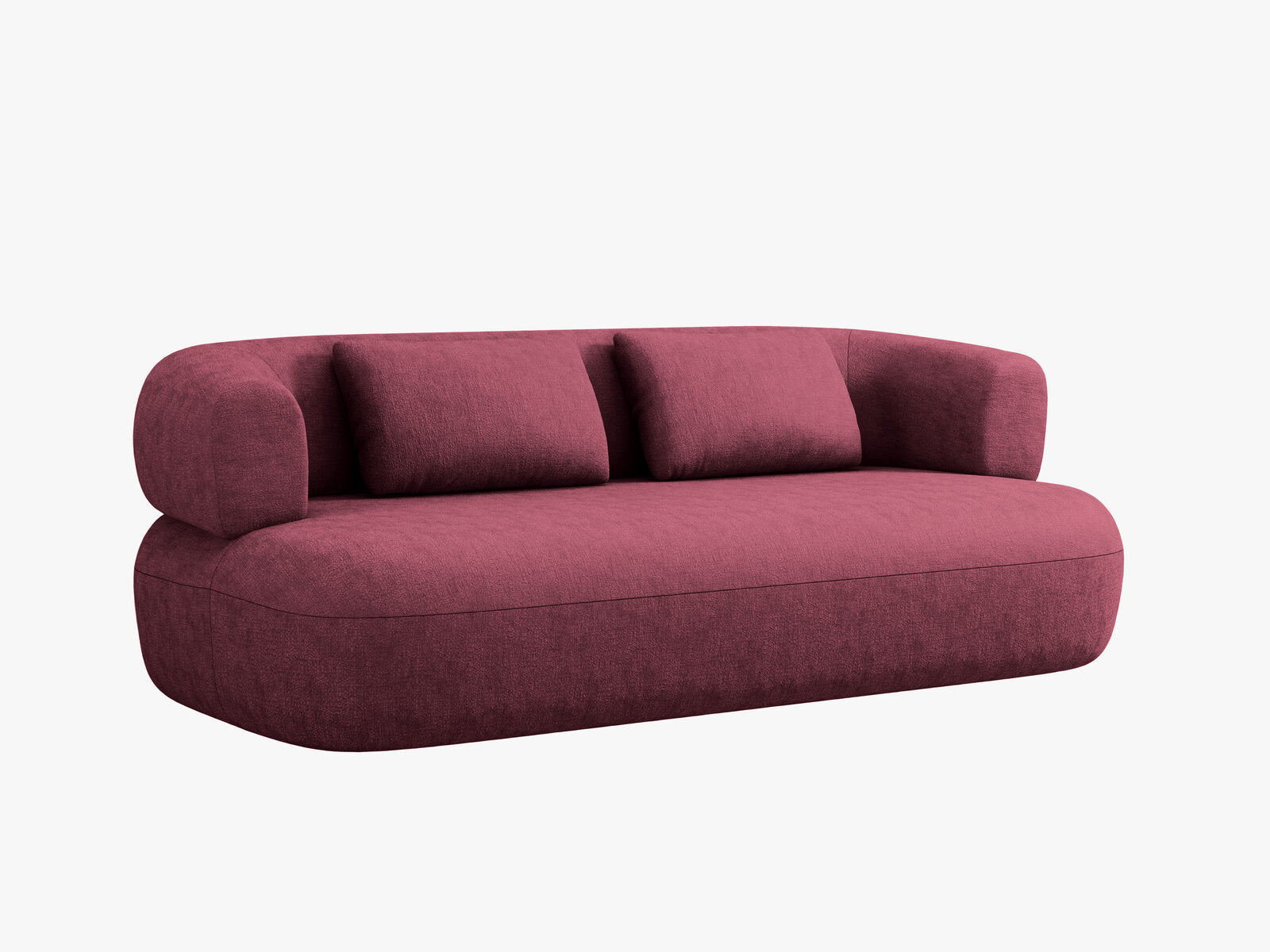 Micadoni Sofa Jenny 2-Sitzer Chenille Perfect Harmony Kirschholz