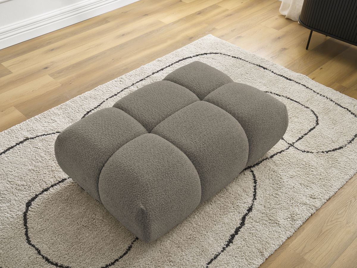 Bobochic Alya Pouf Bouclé-Stoff Taupe
