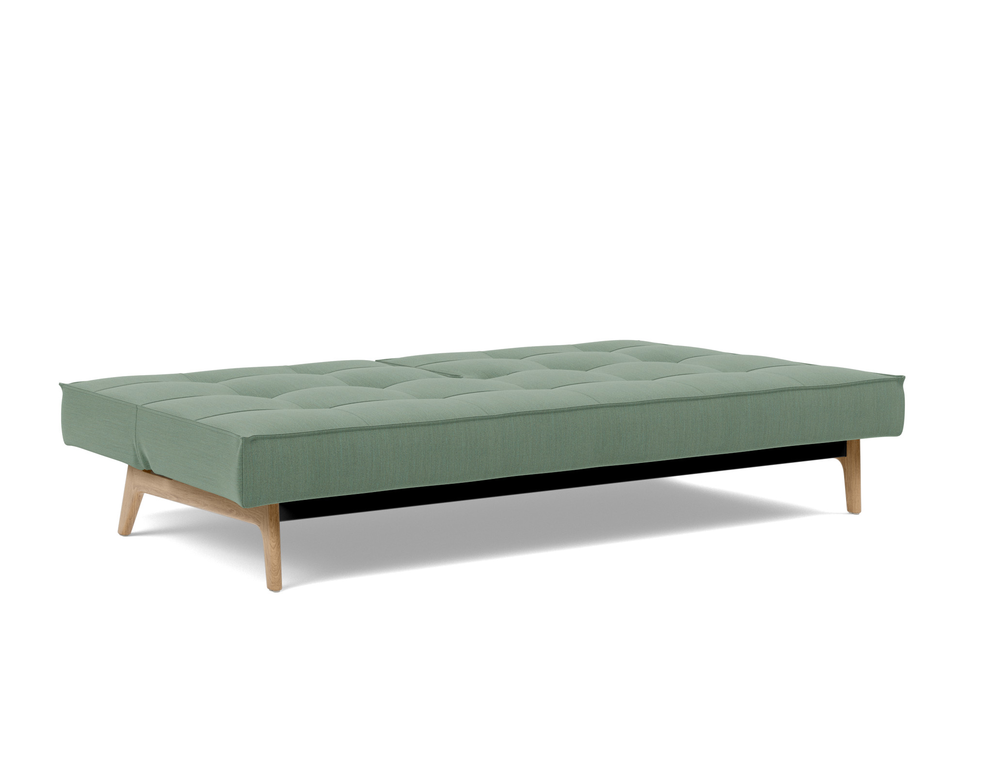 Schlafsofa Splitback Flachgewebe Elegance 518-Green Beine Eiche