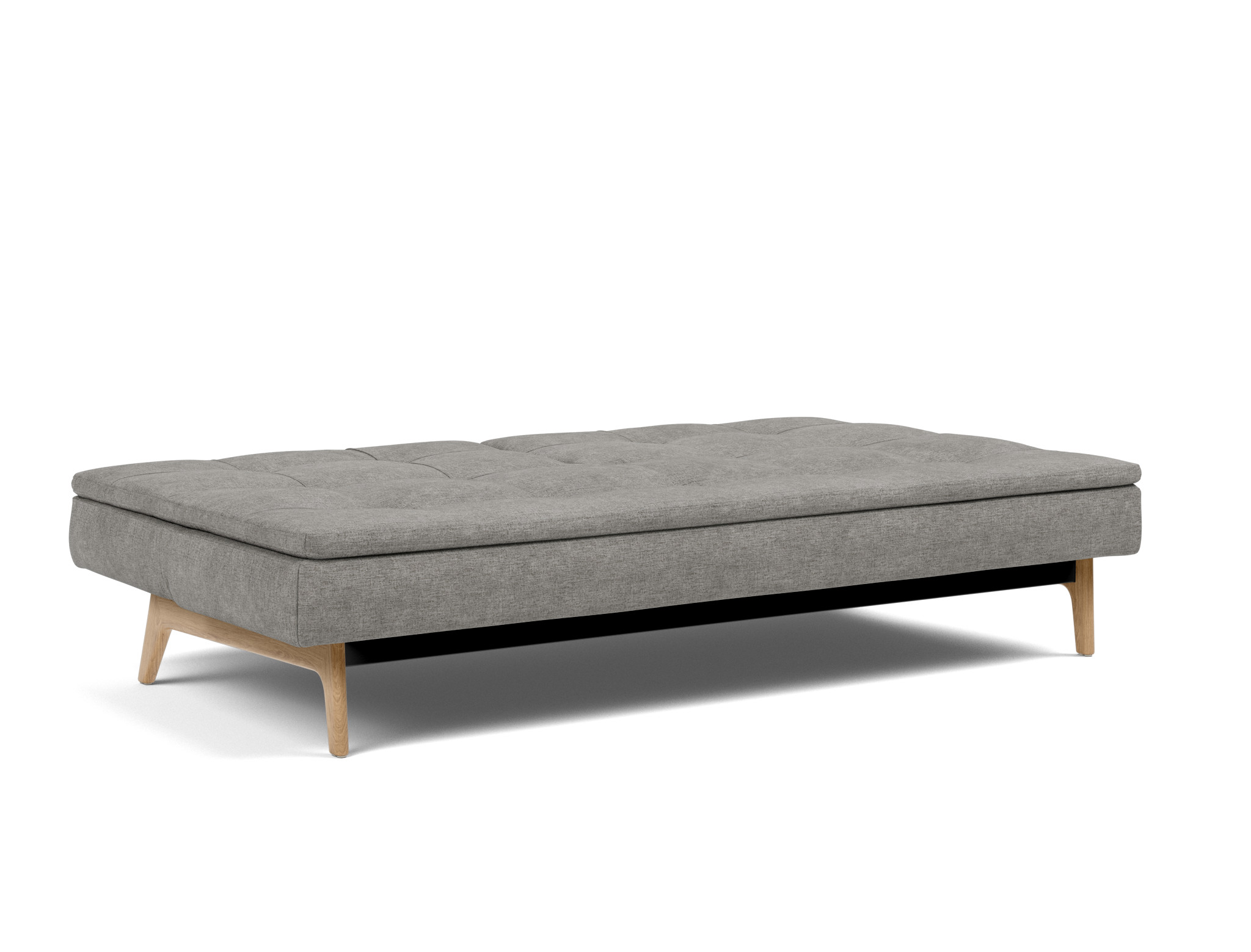 Schlafsofa Dublexo Flachgewebe Avella 282-Warm-Grey Beine Eiche