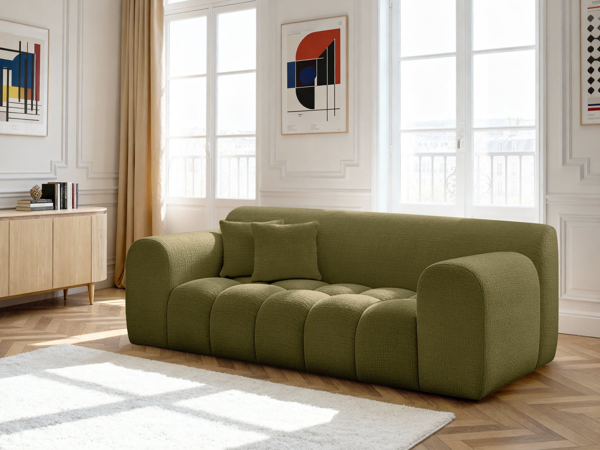 Bobochic Melisse Sofa 2-Sitzer Strukturstoff Grün