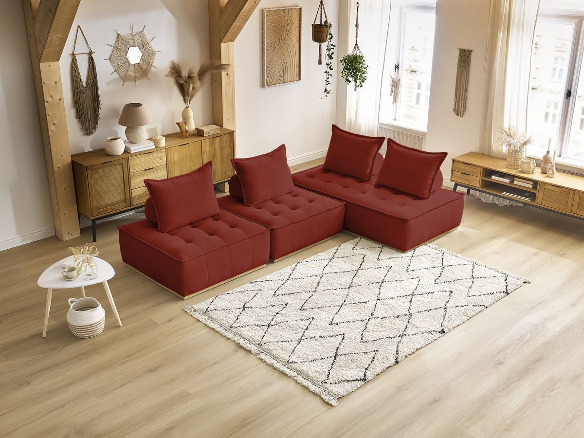 Bobochic Elisa Ecksofa Strukturstoff Orange