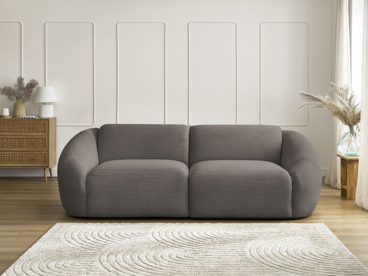 Bobochic Tina Sofa 3-Sitzer Cordsamt Taupe