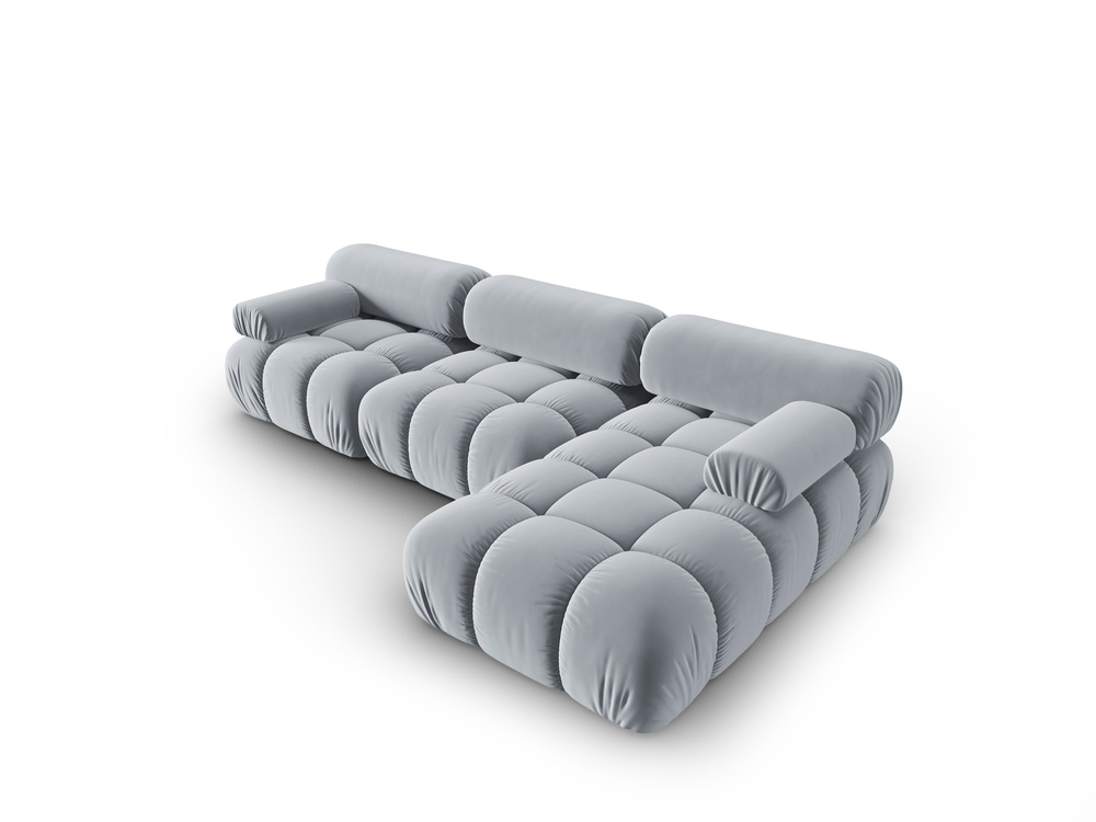 Cosmopolitan Design Modulares Ecksofa Cortina 4-Sitzer Samt Bluvel Hellblau Rechts