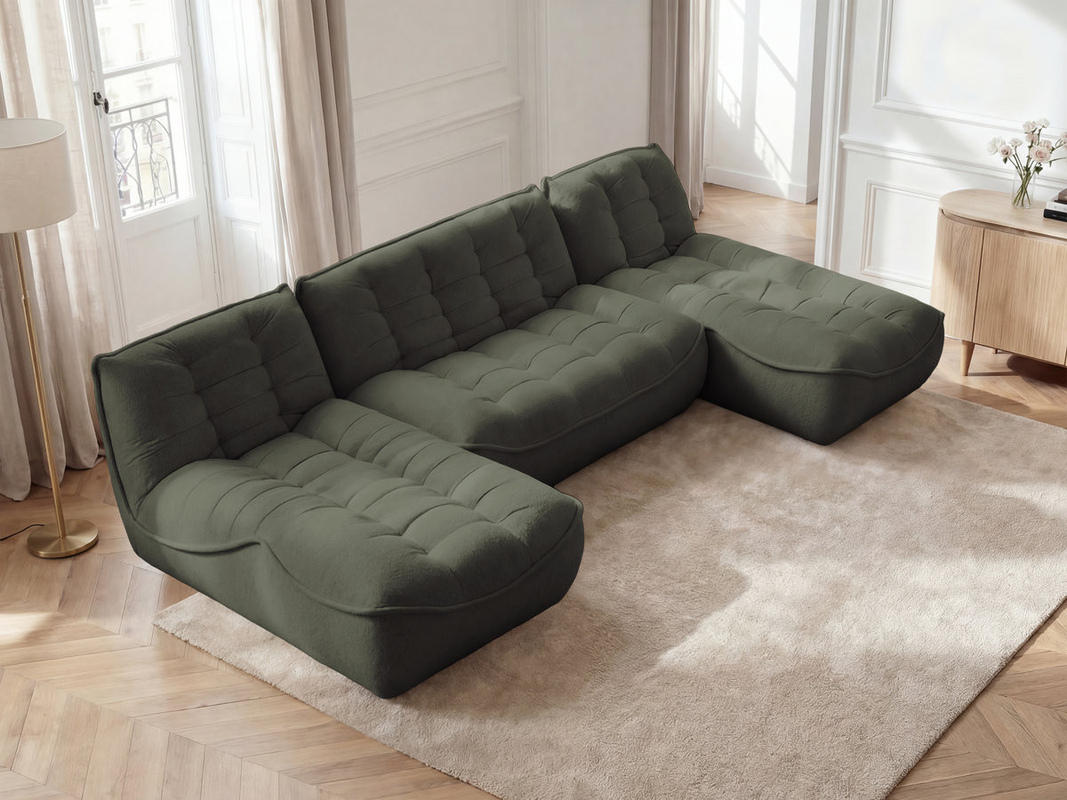 Bobochic Serena Wohnlandschaft Melange-Stoff Grün