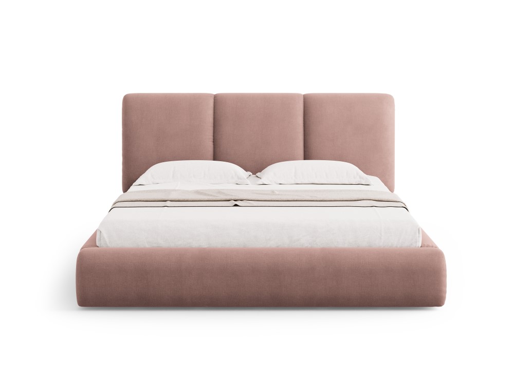 Cosmopolitan Design Stauraumbett mit Kopfteil Nicolas 180x200 Chenille Rebel Rosa