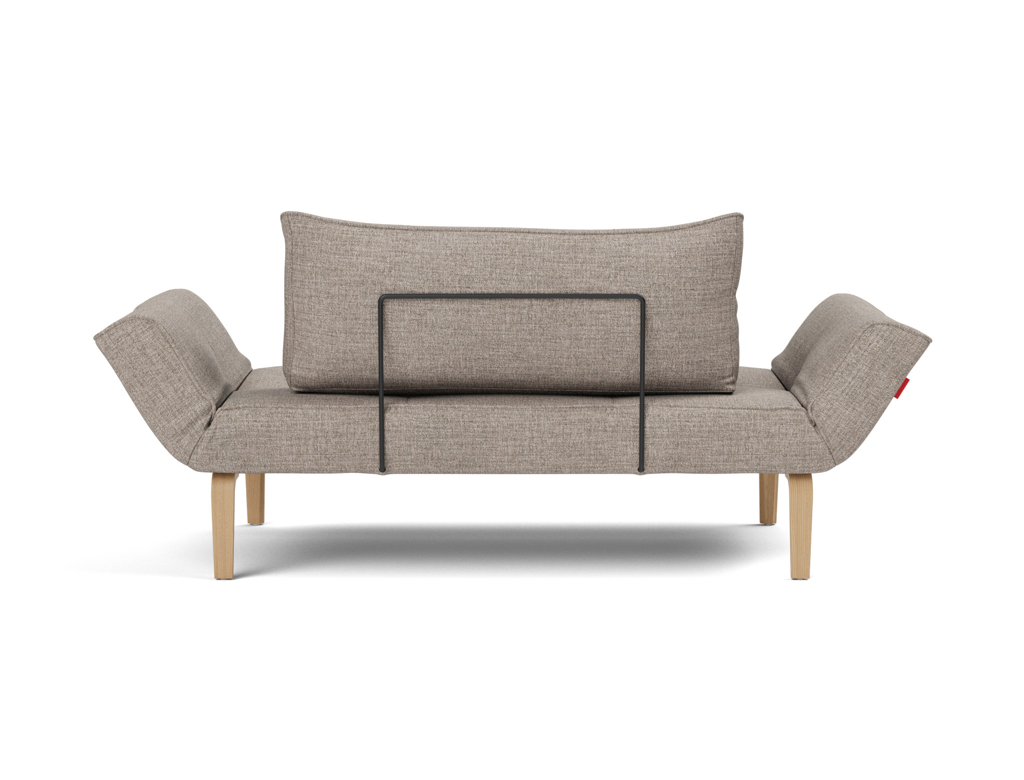 Tagesbett Zeal Chenille Yuveno 472-Warm-Grey Beine Bow Eiche