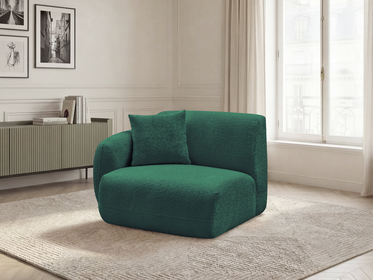 Bobochic Anda Sofamodul 1-Sitzer 104 × 103 cm Chenille Dunkelgrün Ecke links