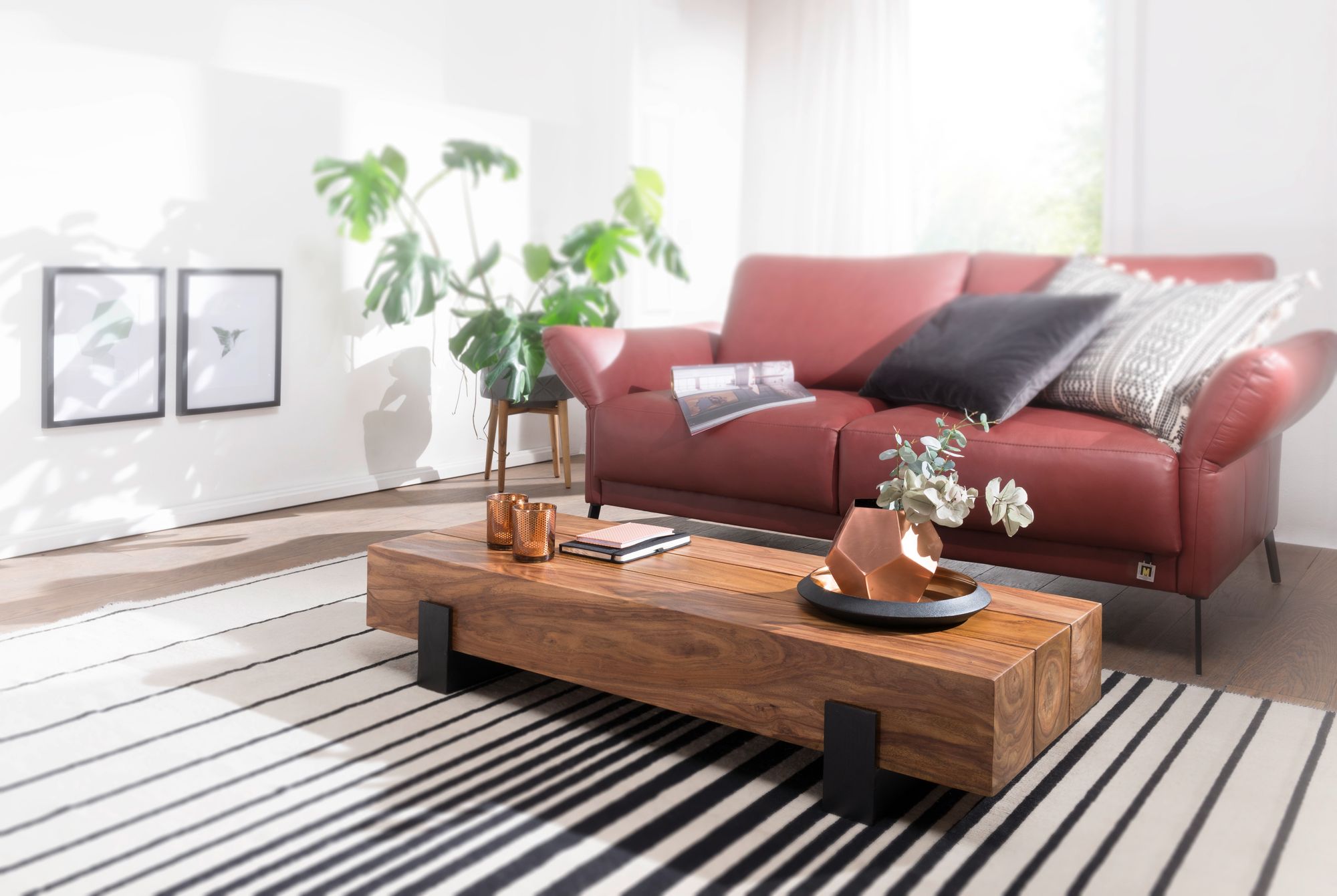 Couchtisch Boeslunde Sheesham Massivholz 115 × 44 × 22 cm