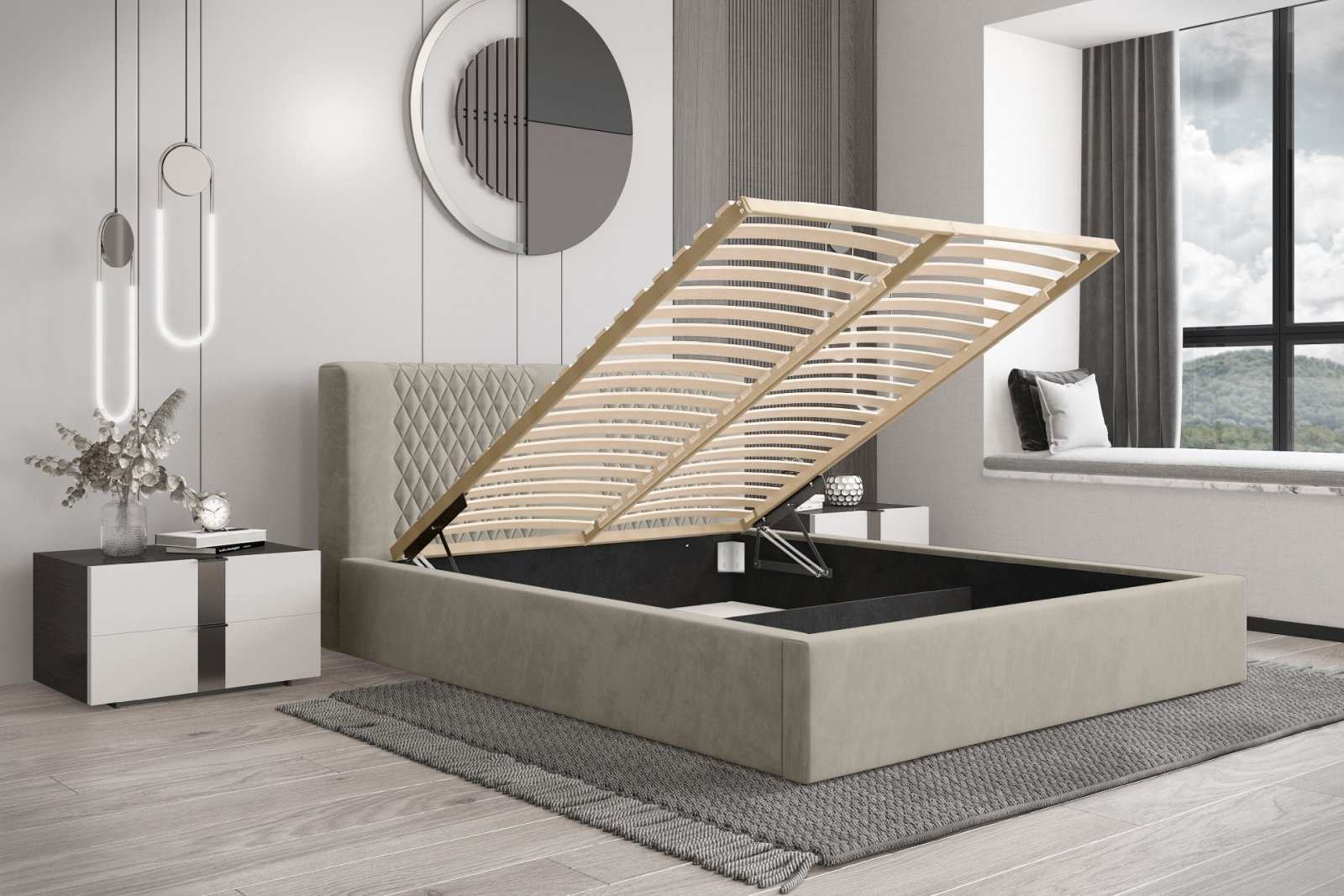 Polsterbett Orio Chenille 180x200 mit Holzrahmen Ditra-New 03