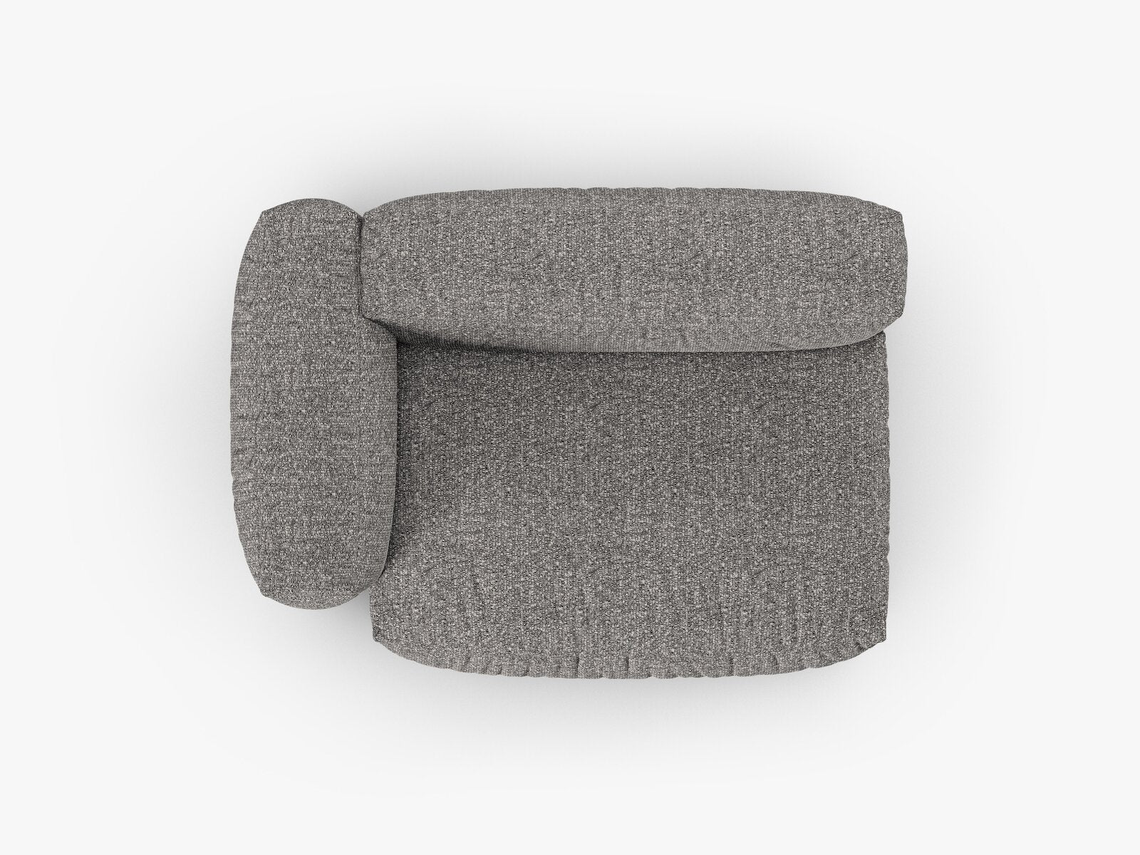 Micadoni Eckmodul mit Armlehne Martina 1-Sitzer Groß 90cm Sitztiefe Links Boucle Monet Graphit