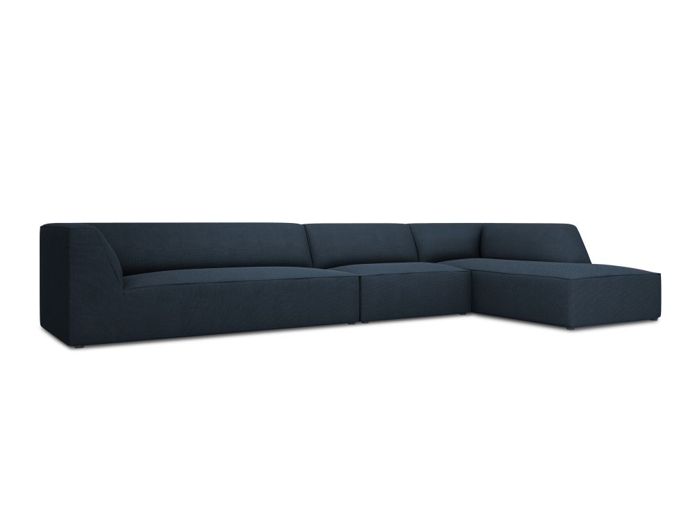 Cosmopolitan Design Ecksofa Siena 5-Sitzer Strukturierter Stoff Ottawa Marineblau Rechts