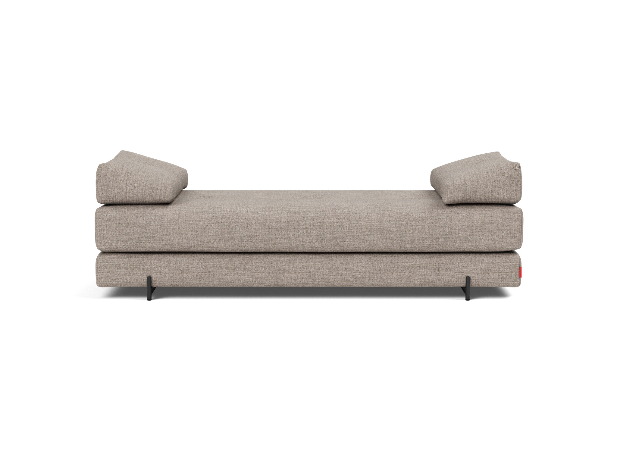 Tagesbett Sigmund Chenille Yuveno 472-Warm-Grey Beine Indu schwarz