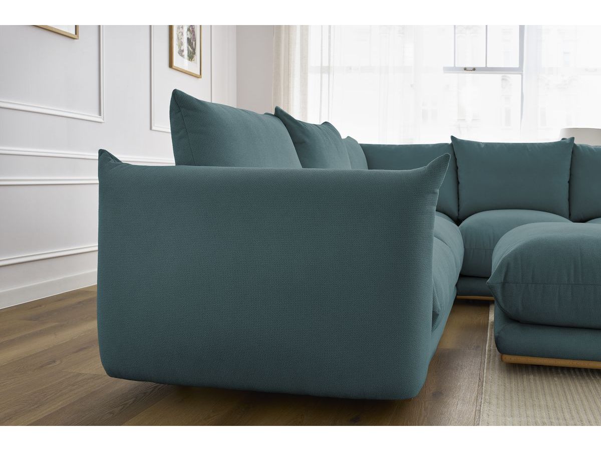 Bobochic Ernest Ecksofa mit Pouf Stoff Dunkelblau