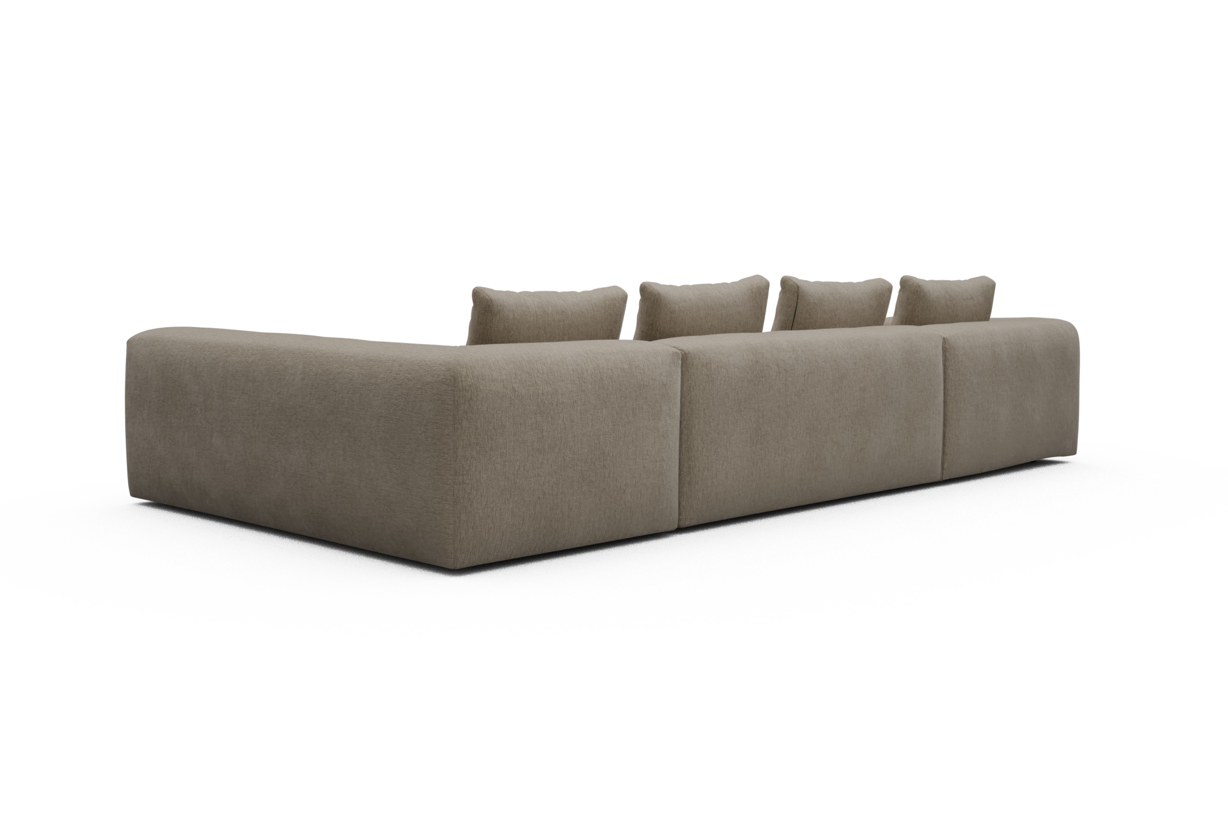 Wohnlandschaft Fred Chaiselongue links mit 2-Sitzer und lange Armlehne rechts Smooth-Belge